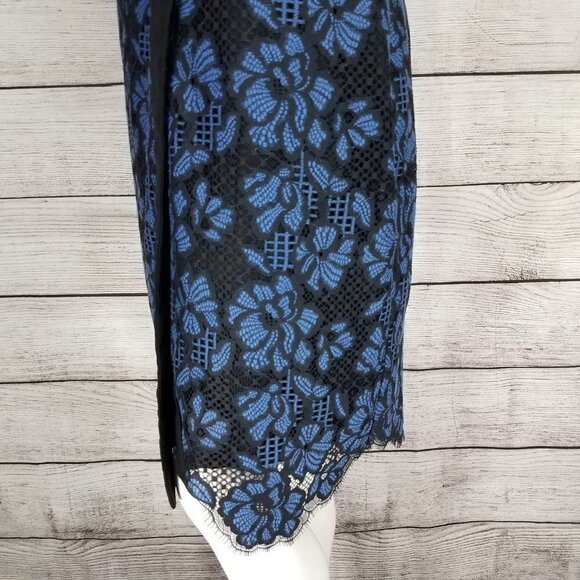 NEW Harlyn L Two Tone Lace Cocktail Sheath Dress Surplice Neck - Picture 7 of 14